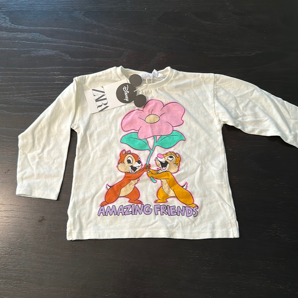 Zara long sleeve Chip and Dale Disney